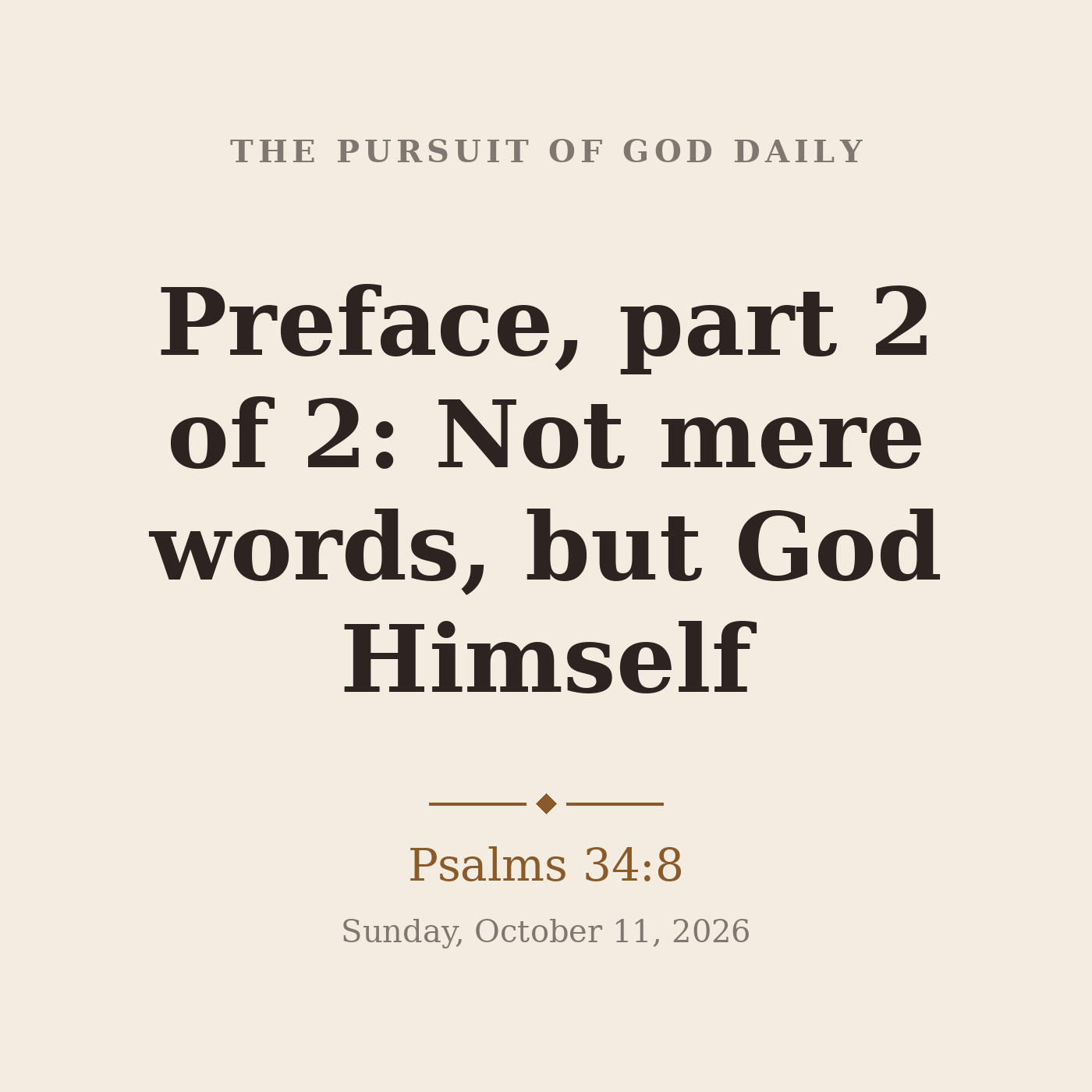 Preface, part 2 of 2: Not mere words, but God Himself episode artwork